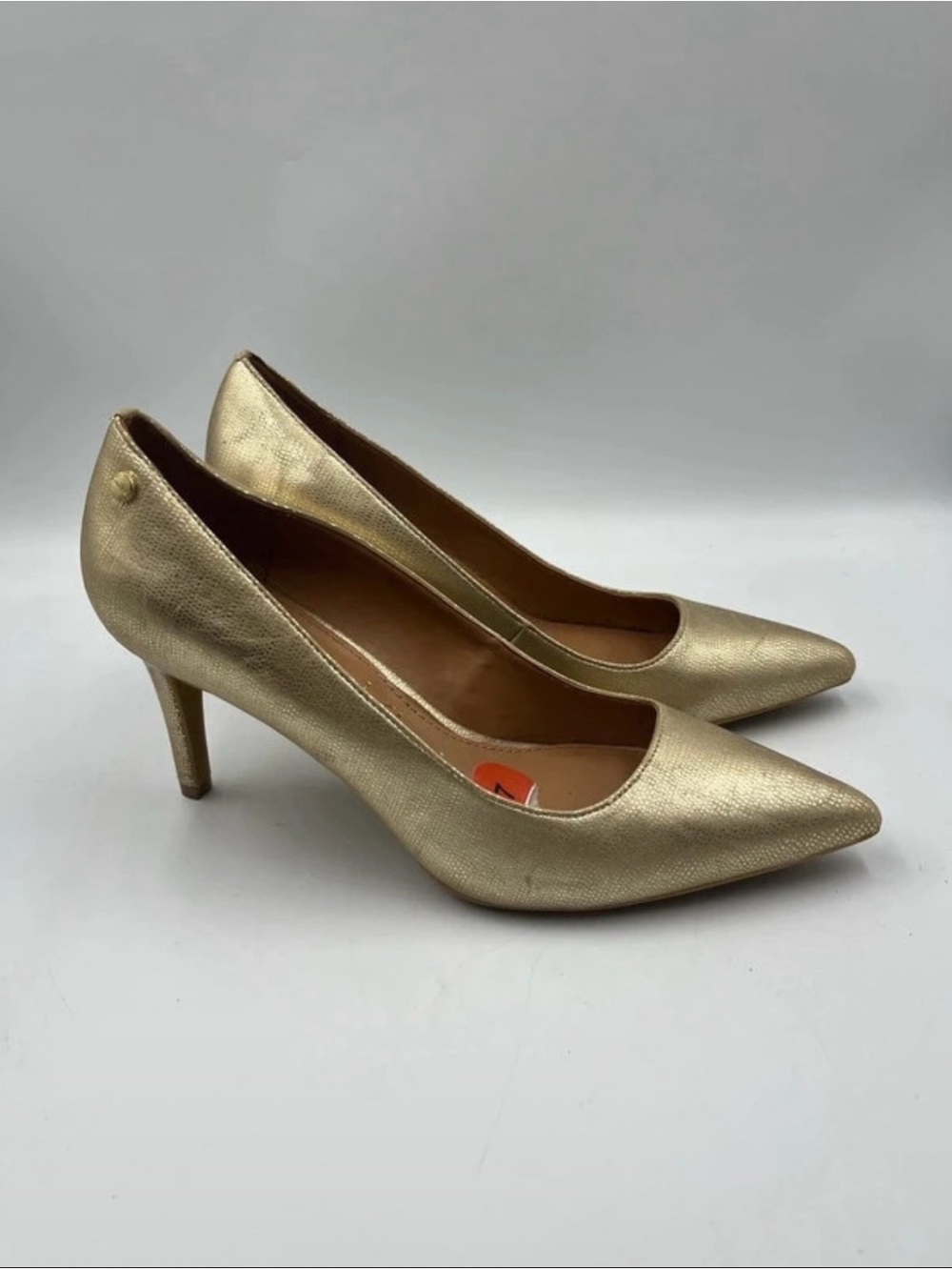 Calvin Klein Metallic Gold Pointed-Toe Pumps